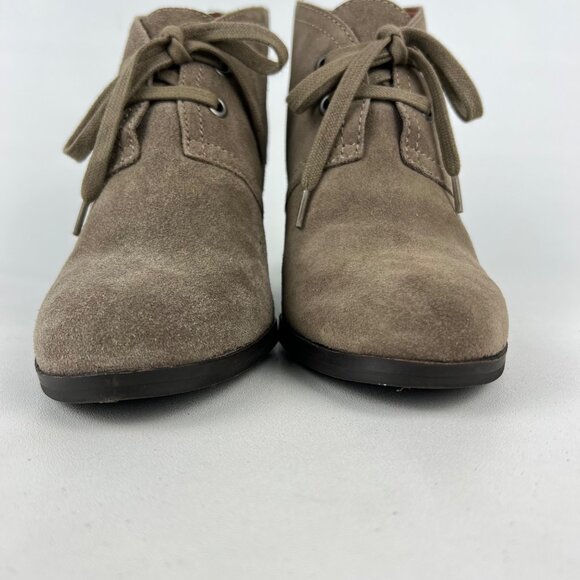 Lucky Brand Womens Seleste Suede Lace Up Wedge Bootie Taupe Beige size 8 - Picture 5 of 16